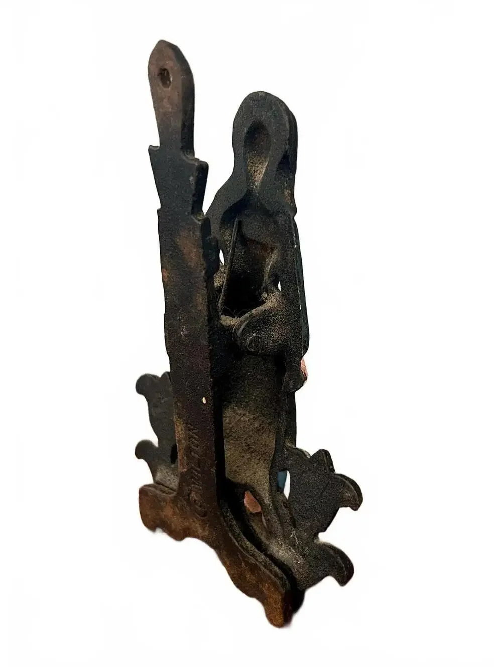 Vintage Wilton Hand-Painted Cast Iron Amish Woman Handle Cover Wall Mount